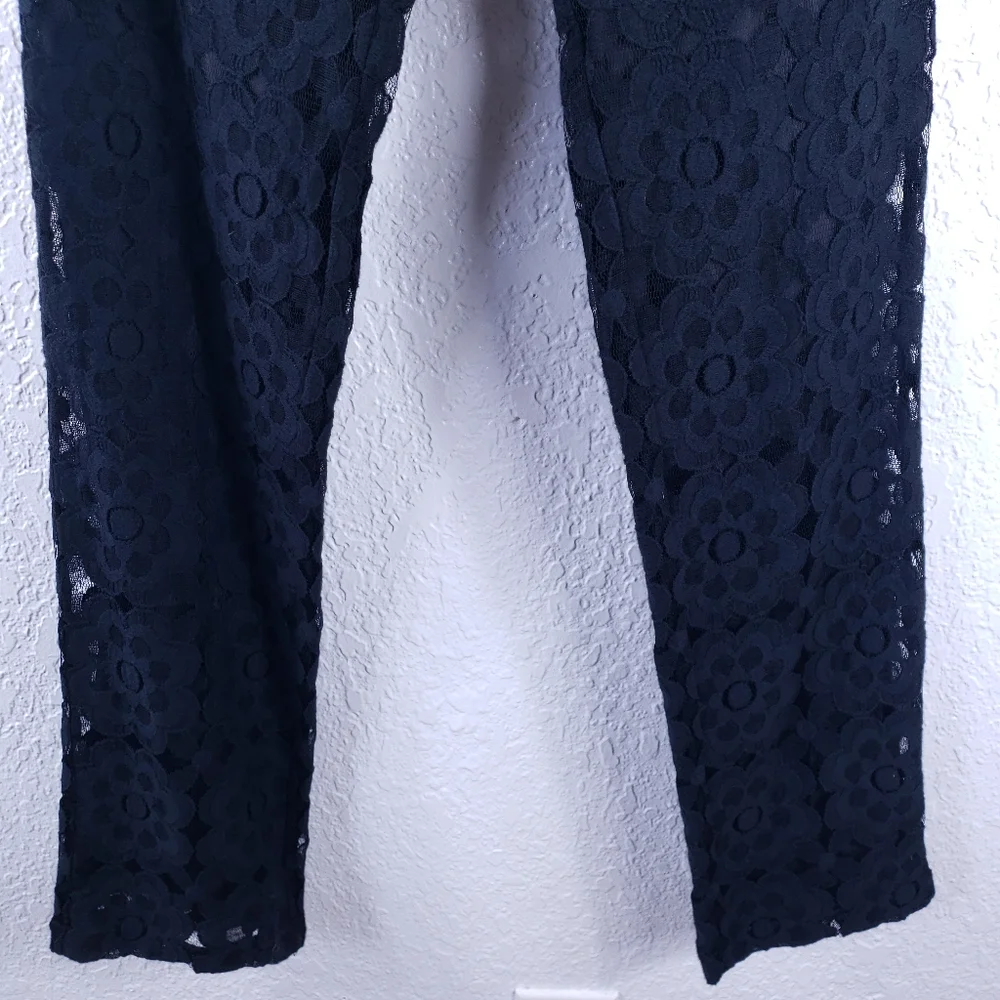 CHELSEA & VIOLET Floral Lace Print Black Pants NWT - Picture 3 of 8